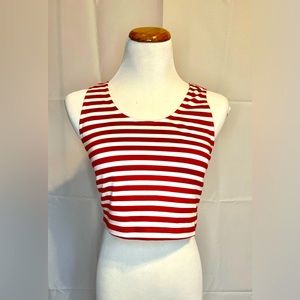 Bettie Paige Red and white rockabillie stripped crop top